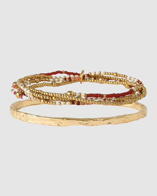 Henne Bracelet Stack - Burgundy
