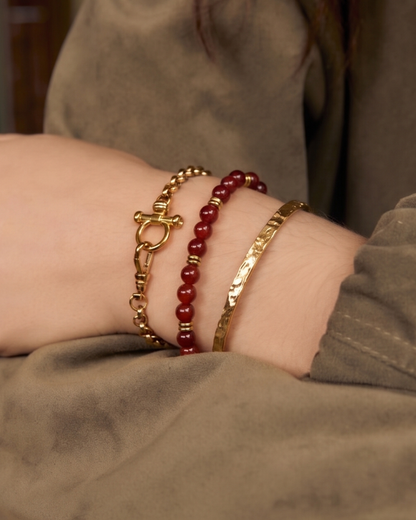 Hallelujah Bracelet Stack - Red Agate