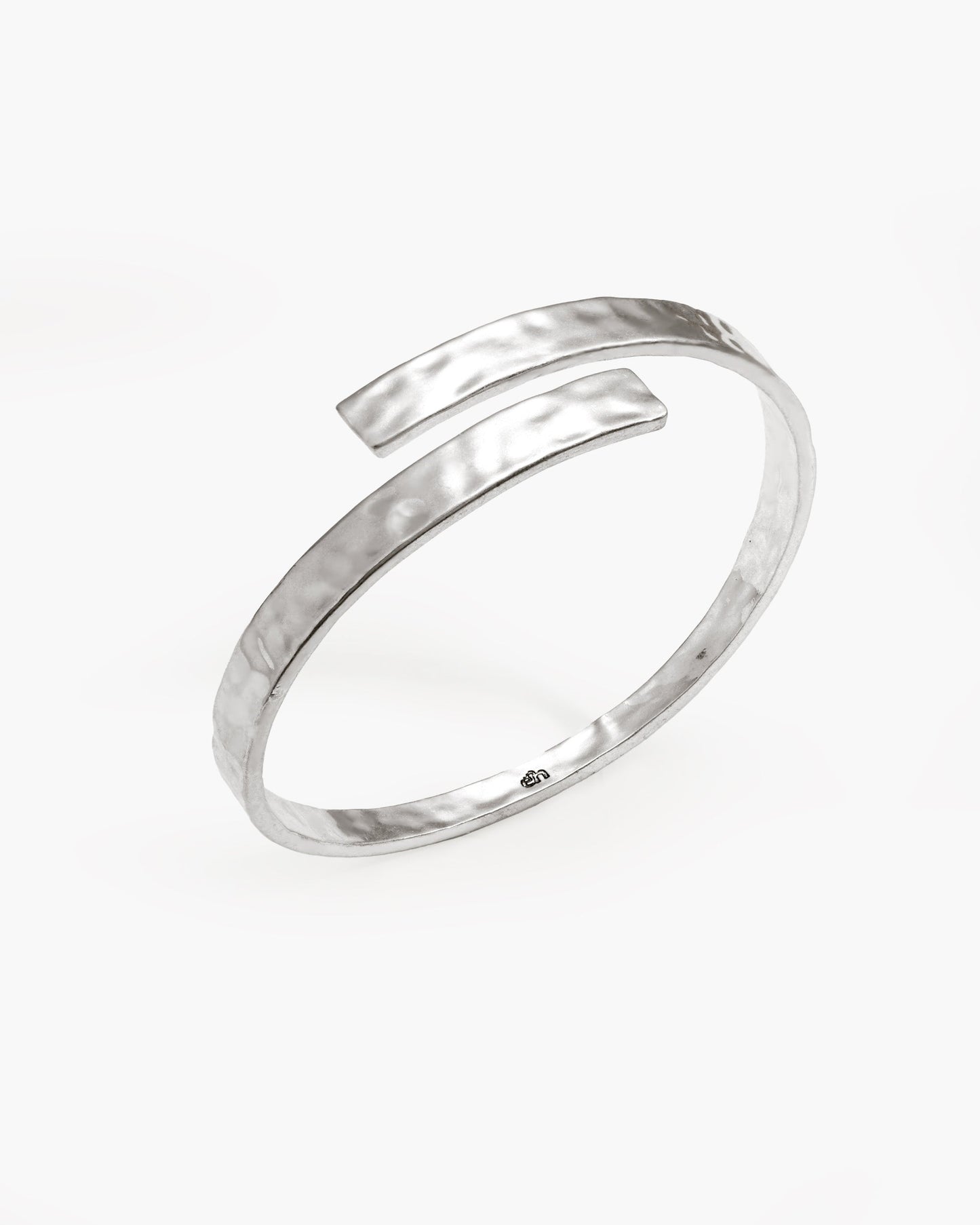 Hammered Arm Cuff in Silver