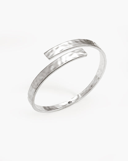 Hammered Arm Cuff in Silver