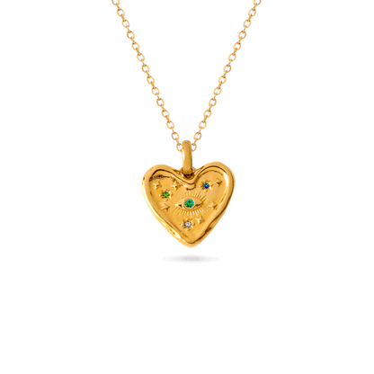 Talisman Heart Birthstone Necklace (Gold)