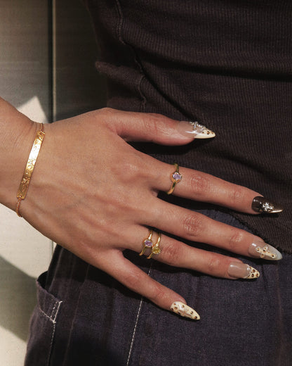 Birthstone Ring in Gold - February