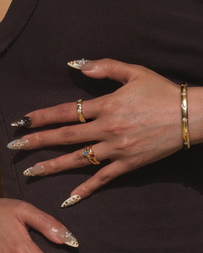 Birthstone Ring in Gold - March