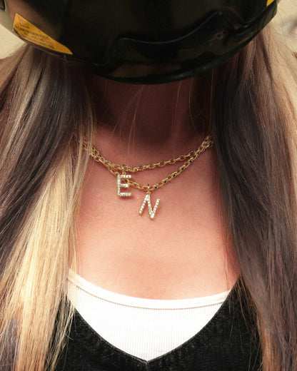 Pavé Initial Chain Necklace