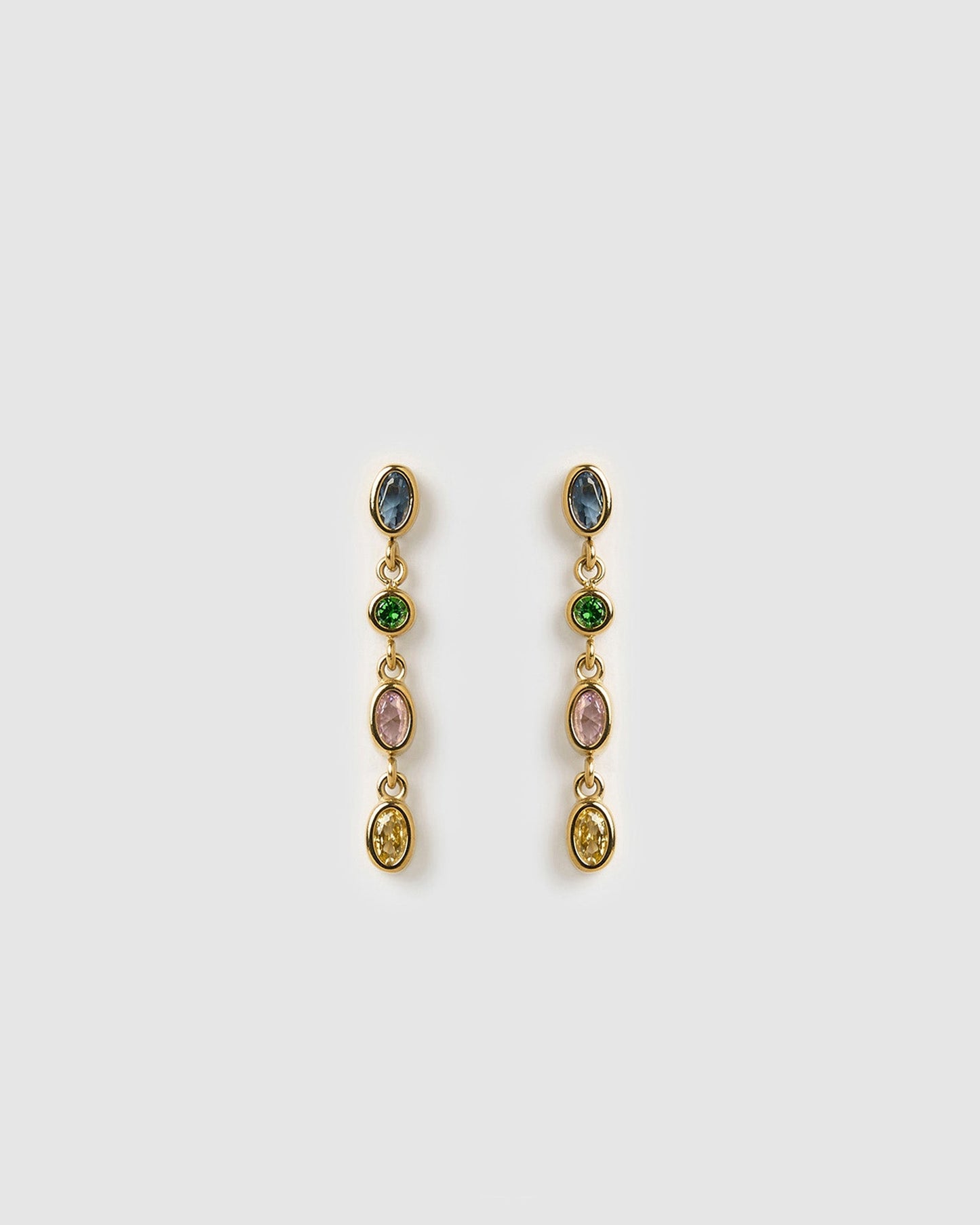 Isadora Gold Earrings - Multi Blue