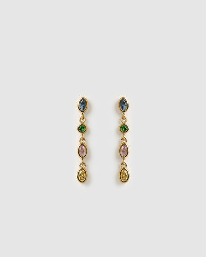 Isadora Gold Earrings - Multi Blue