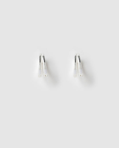 Jean Silver Huggie Earrings