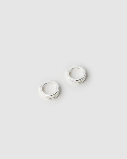 Jean Silver Huggie Earrings