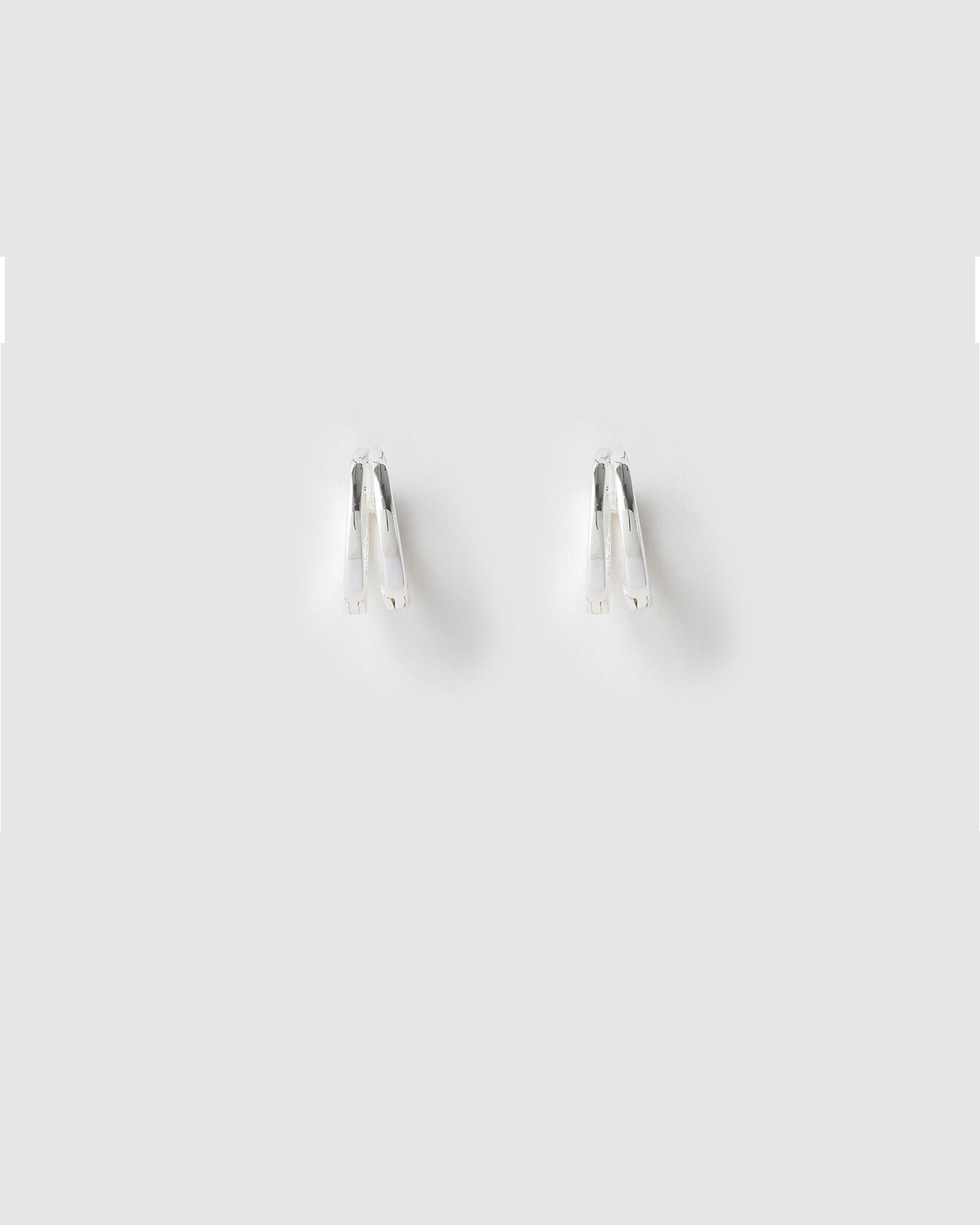 Jean Silver Huggie Earrings