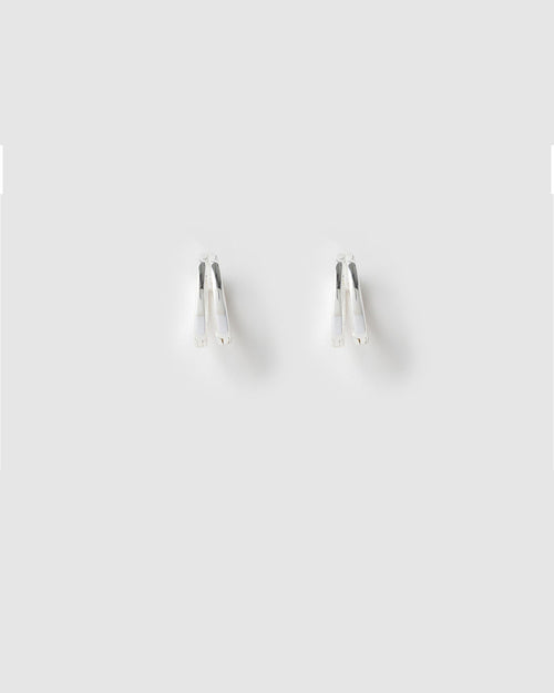 Jean Silver Huggie Earrings