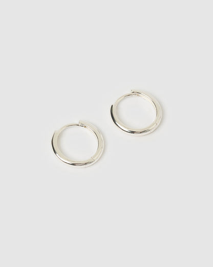 Jett Silver Hoop Earrings