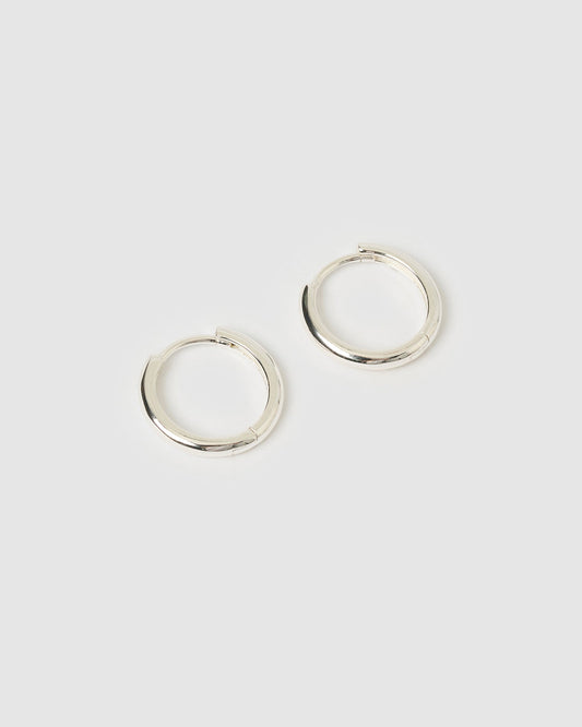 Jett Silver Hoop Earrings