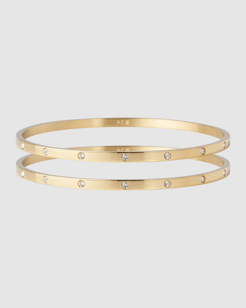 Kelly Double Gold Bracelet Stack