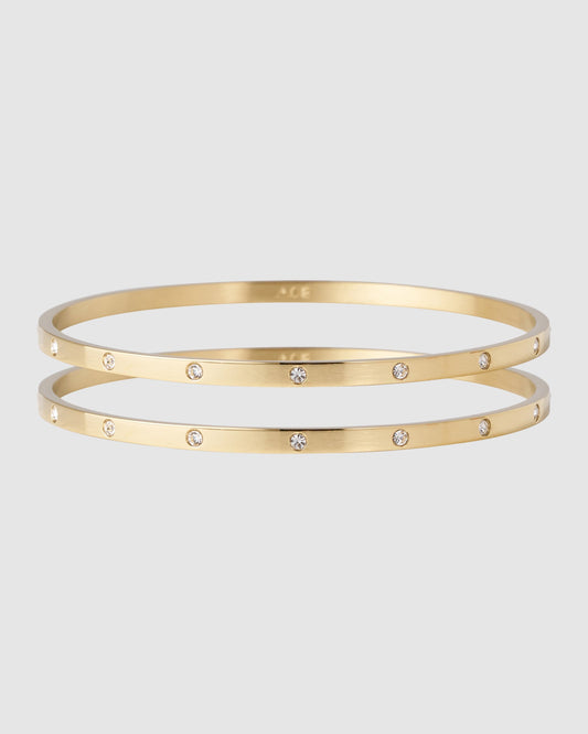 Kelly Double Gold Bracelet Stack
