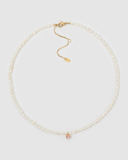 Kiki Pearl Heart Necklace
