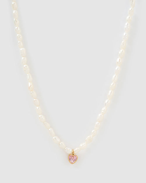Kiki Pearl Heart Necklace