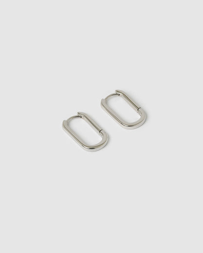 Link-Up Silver Hoop Huggies - Medium