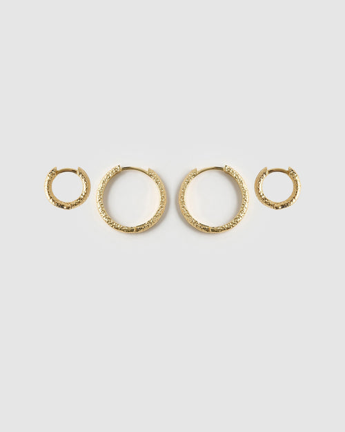 Little Hoop Earring Stack - Gold