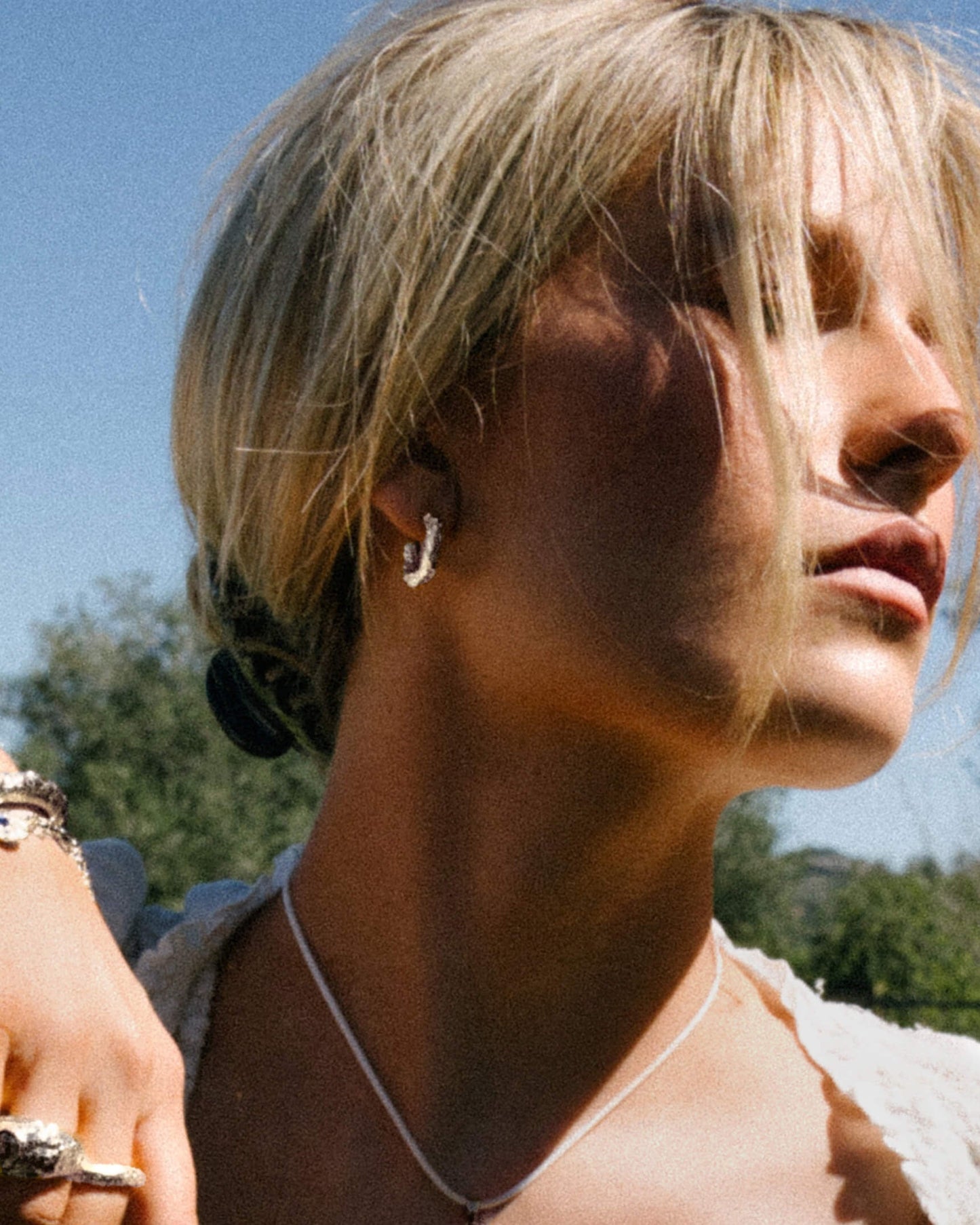 Jenny Medium Hoop Earrings in Silver