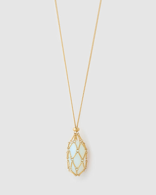 Lotus Necklace - Opal