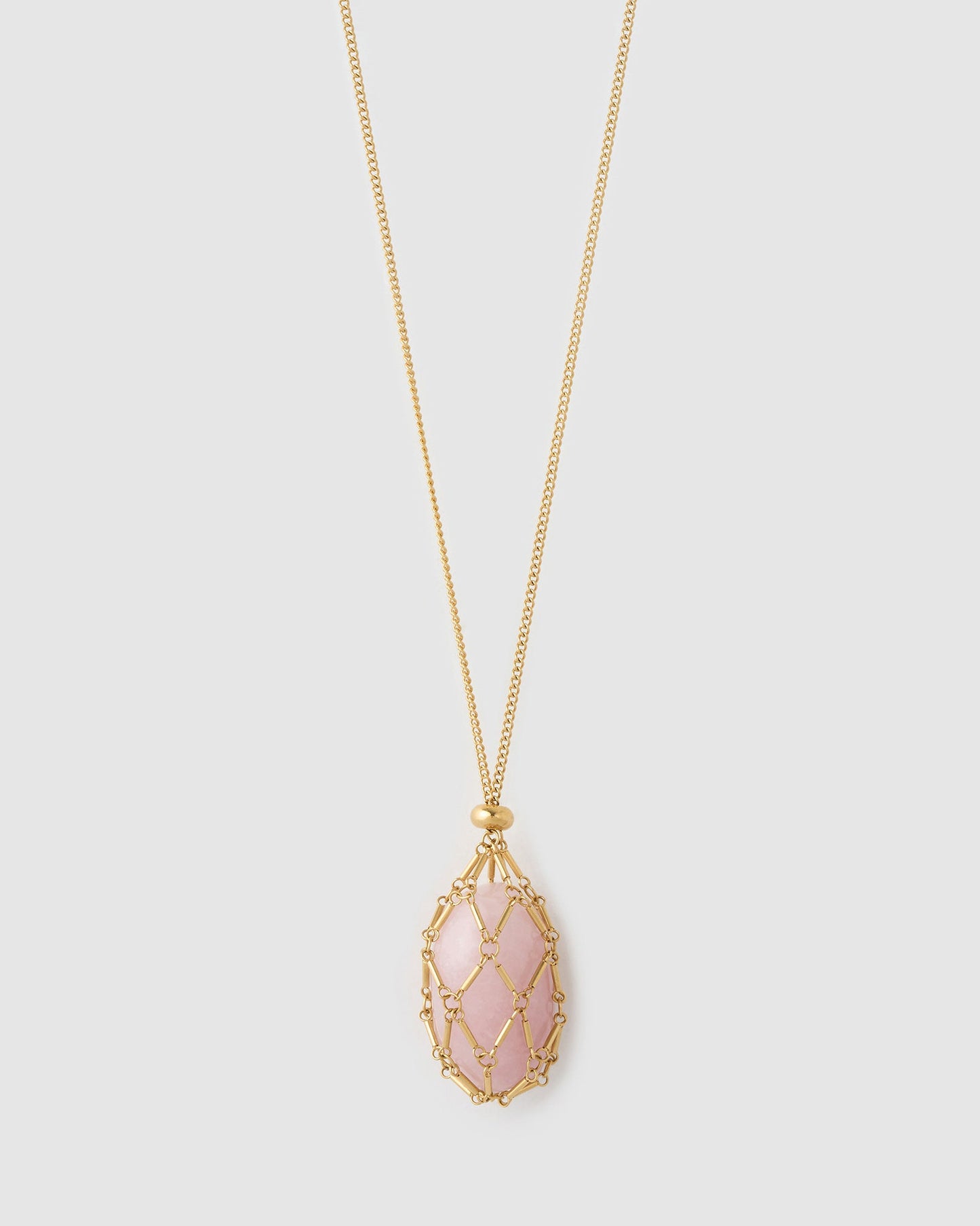 Lotus Necklace - Rose Quartz