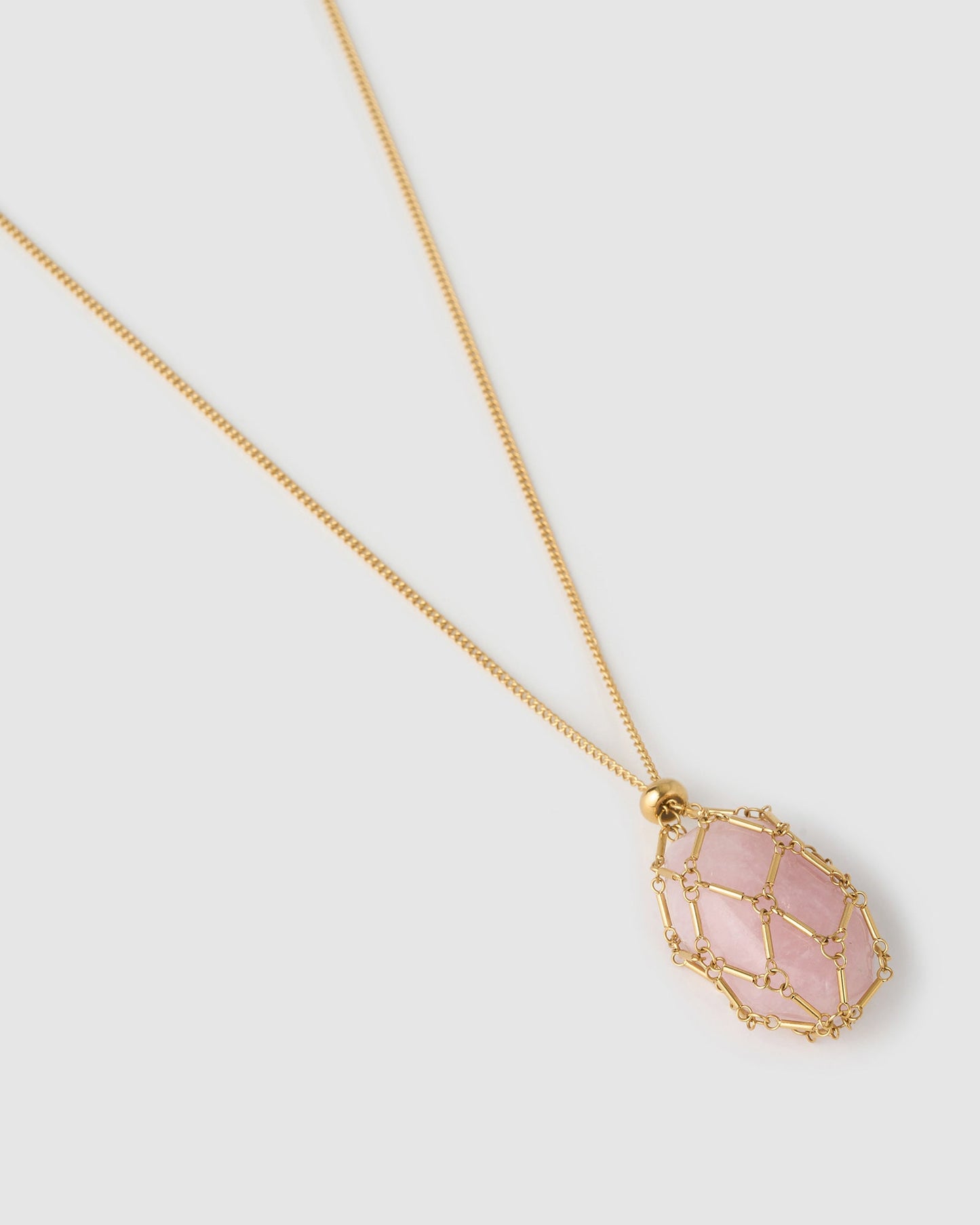 Lotus Necklace - Rose Quartz