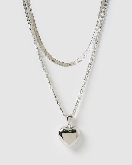 Lovebird Necklace Stack - Silver