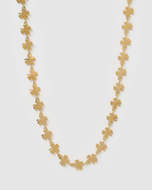 Lucky Charm Gold Clover Necklace