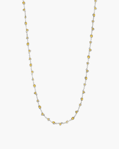Lemon Crystal Long Chain in Silver
