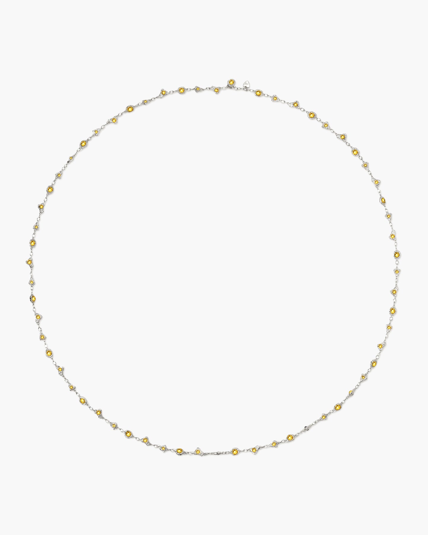 Lemon Crystal Long Chain in Silver