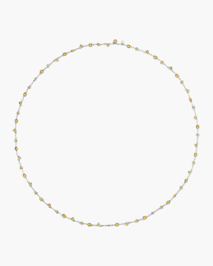 Lemon Crystal Long Chain in Silver