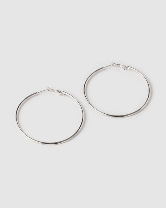 Maddy Silver Hoop Earrings
