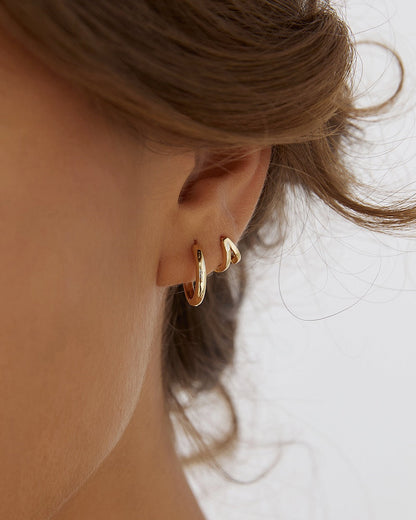 Jett Gold Hoop Earrings