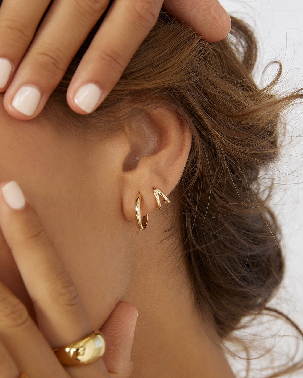 Jett Gold Hoop Earrings