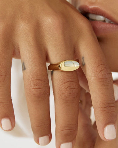 Aster Gold Signet Ring