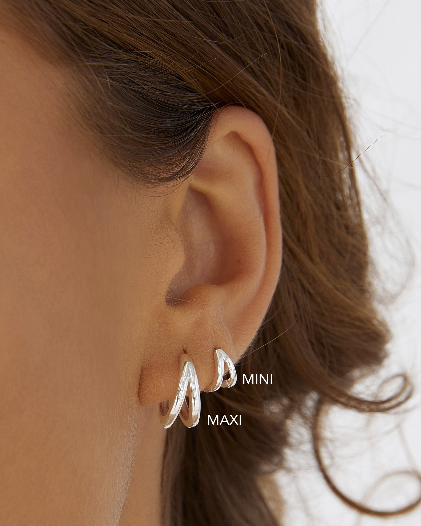 Jean Silver Huggie Earrings