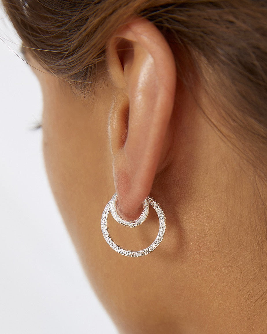 Luka Silver Huggie Earrings