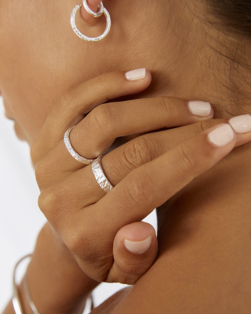 Eros Silver Textured Ring - Small