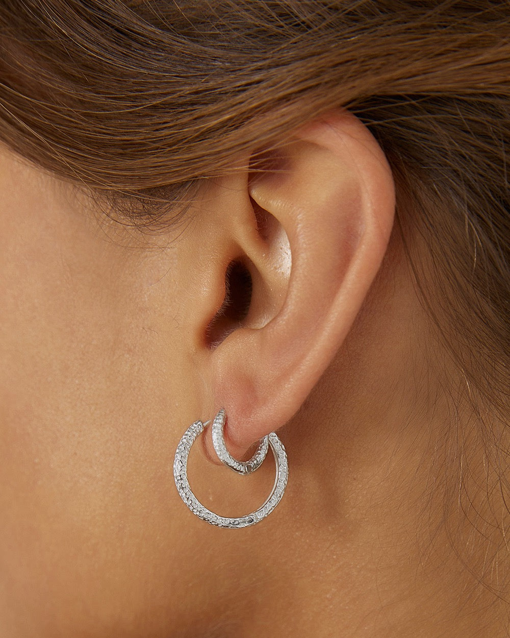 Arabella Silver Hoop Earrings