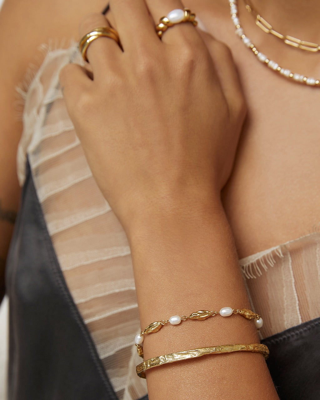 Helena Bracelet Stack - Gold
