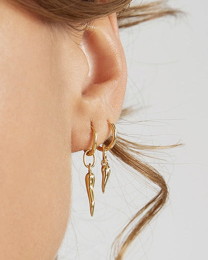 Cornicello Gold Charm Earrings - Large
