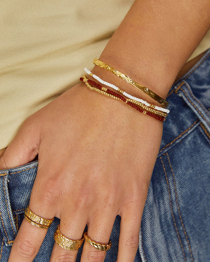 Sunshine Bracelet Stack - Burgundy