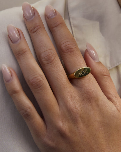 Aster Gold Signet Ring