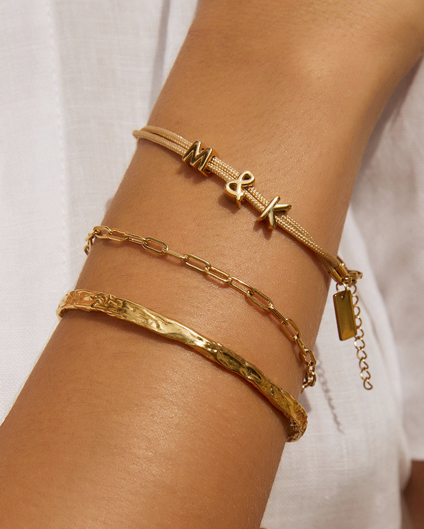 Alphabet String Bracelet - Sand