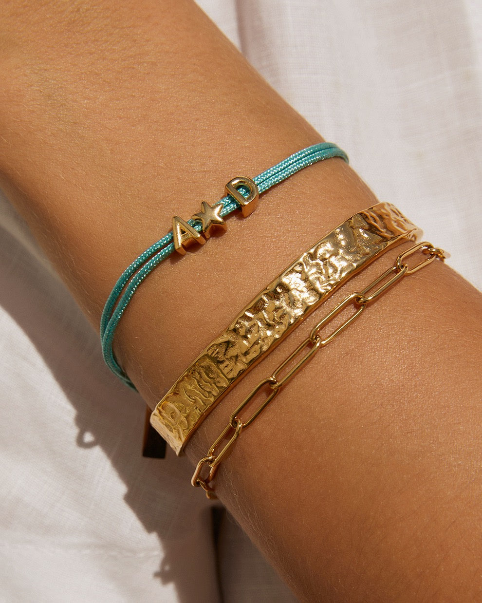 Alphabet String Bracelet - Sky