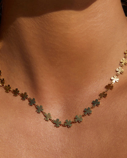 Lucky Charm Gold Clover Necklace