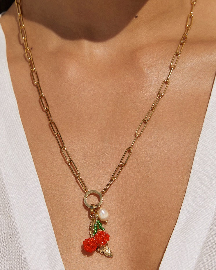 Cherry Beaded Charm