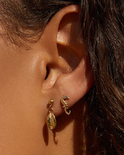 Seahorse Gold Studs