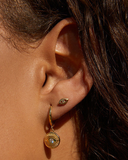 Protective Eye Gold Hoop Huggies