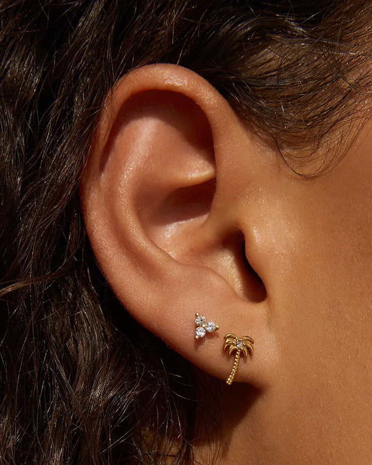 Cassia Stud Earrings - Stone